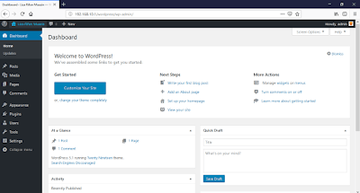 Description: Tampilan dashboard wordpress