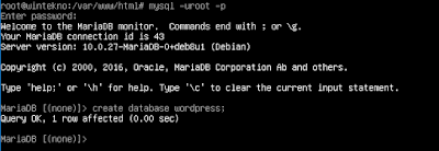 Description: Membuat database wordpress